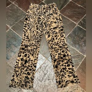 Juicy Couture Leopard Print Velour Flare Pants, Women’s M,